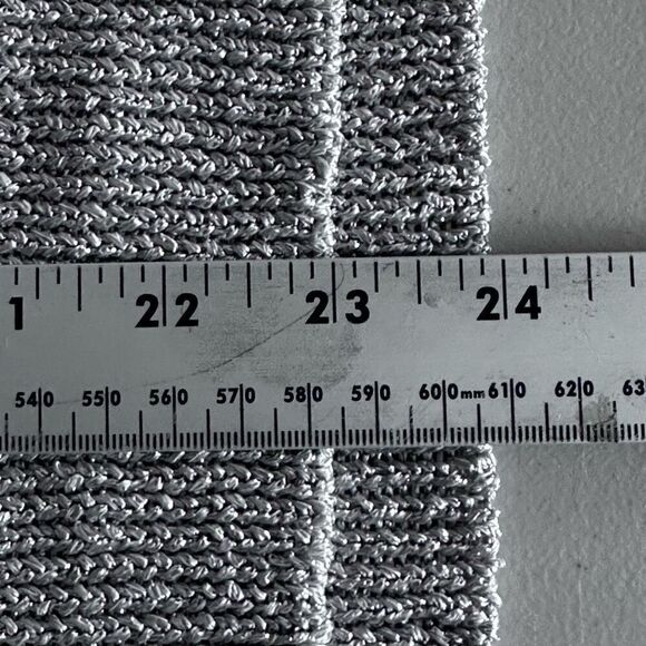 Chico’s Shine Stitch Theodora Pullover Sweater Womens 0 (S) Silver Open Knit - Picture 12 of 12